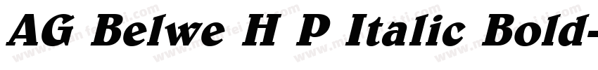 AG Belwe H P Italic Bold字体转换